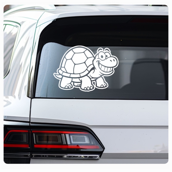 Preview: lustige grinsende Schildkröte Autoaufkleber Turtle Sticker Aufkleber A4280